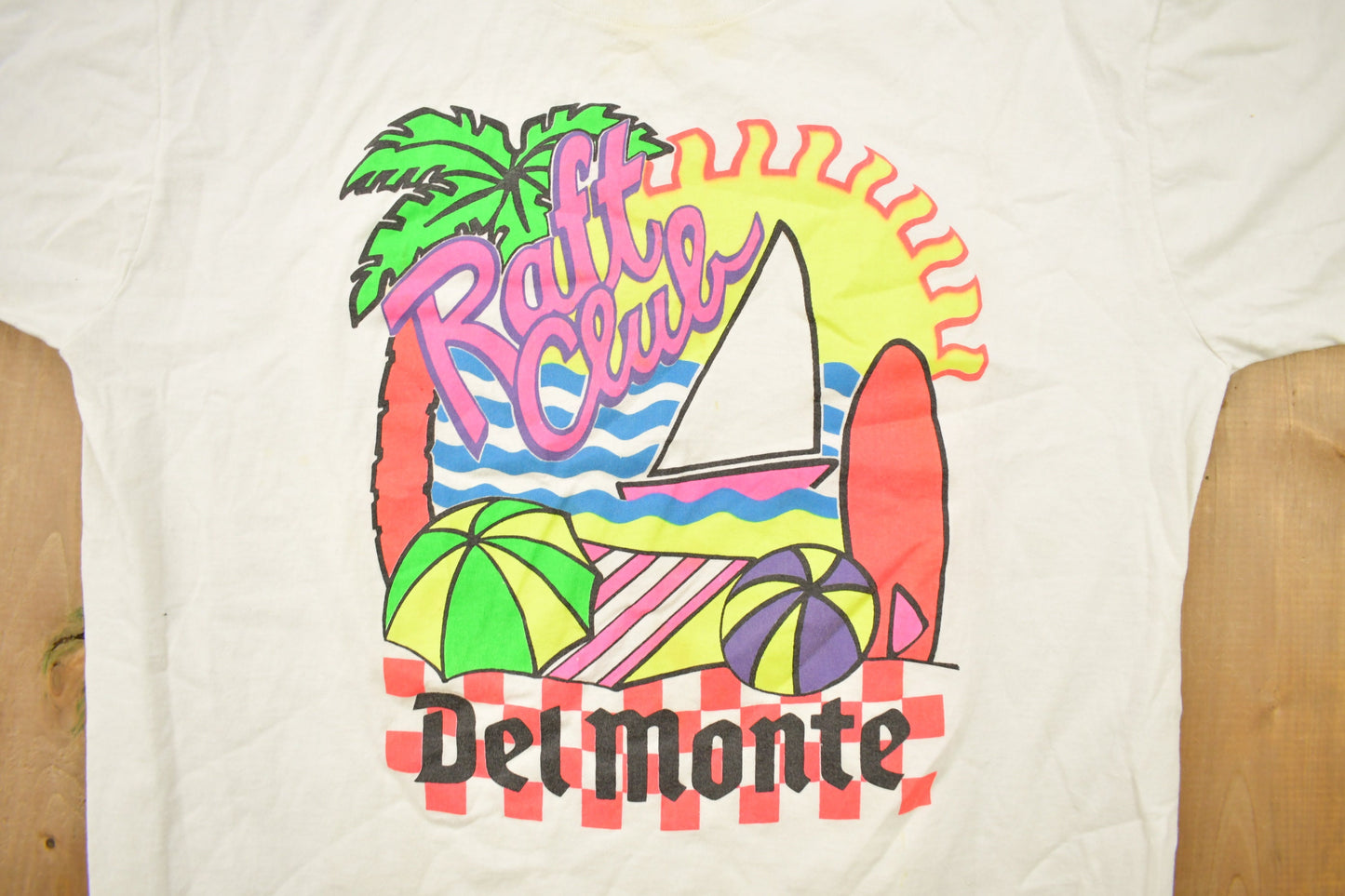 Vintage 1990s Demonte Raft Club Souvenir T Shirt / Streetwear / Made In USA / Vacation Tee / Travel T Shirt / Single Stitch / Distressed