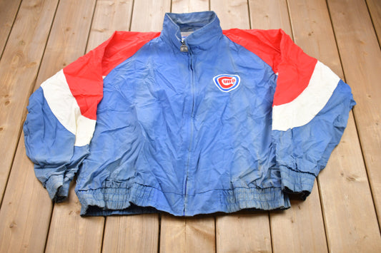 Vintage 1990s Chicago Cubs MLB Embroidered Logo Windbreaker Jacket /Athletic Spring Summer Sportswear / Streetwear / Athleisure / 90s MLB