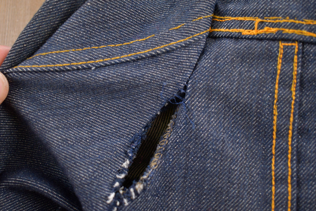 Vintage 1970s Sears Denim Dog Embroidered Jean Jacket