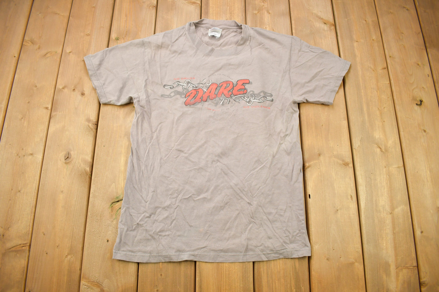 Vintage 1990s D.A.R.E. To Resist Drugs And Violence Graphic T Shirt / Streetwear / Graphic Tee / No Drugs No Violence