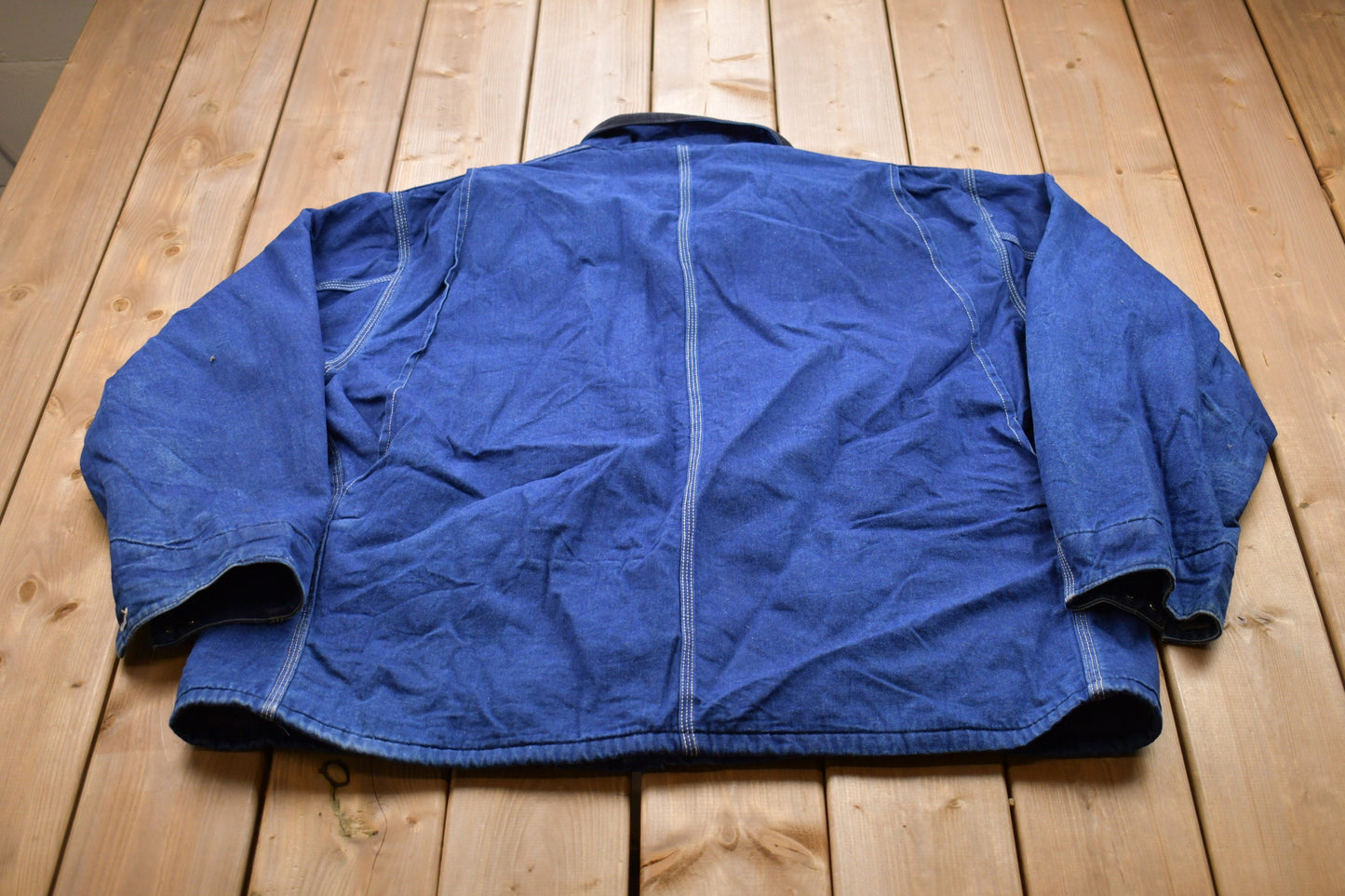 Vintage 1990s Carhartt Denim Chore Jacket / Workwear / Streetwear / Made In USA / 90s / Blanket Lined Jacket / Union Made