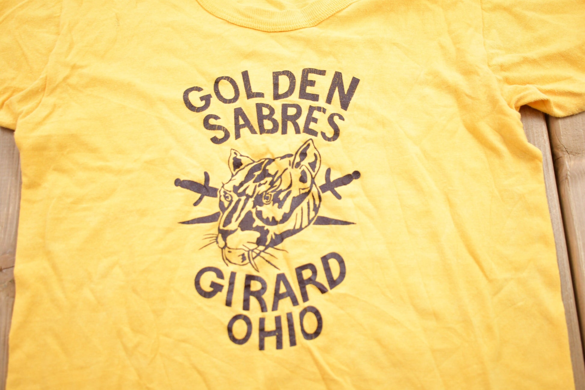 Vintage 1980s Golden Sabres Girard Ohio  T-Shirt