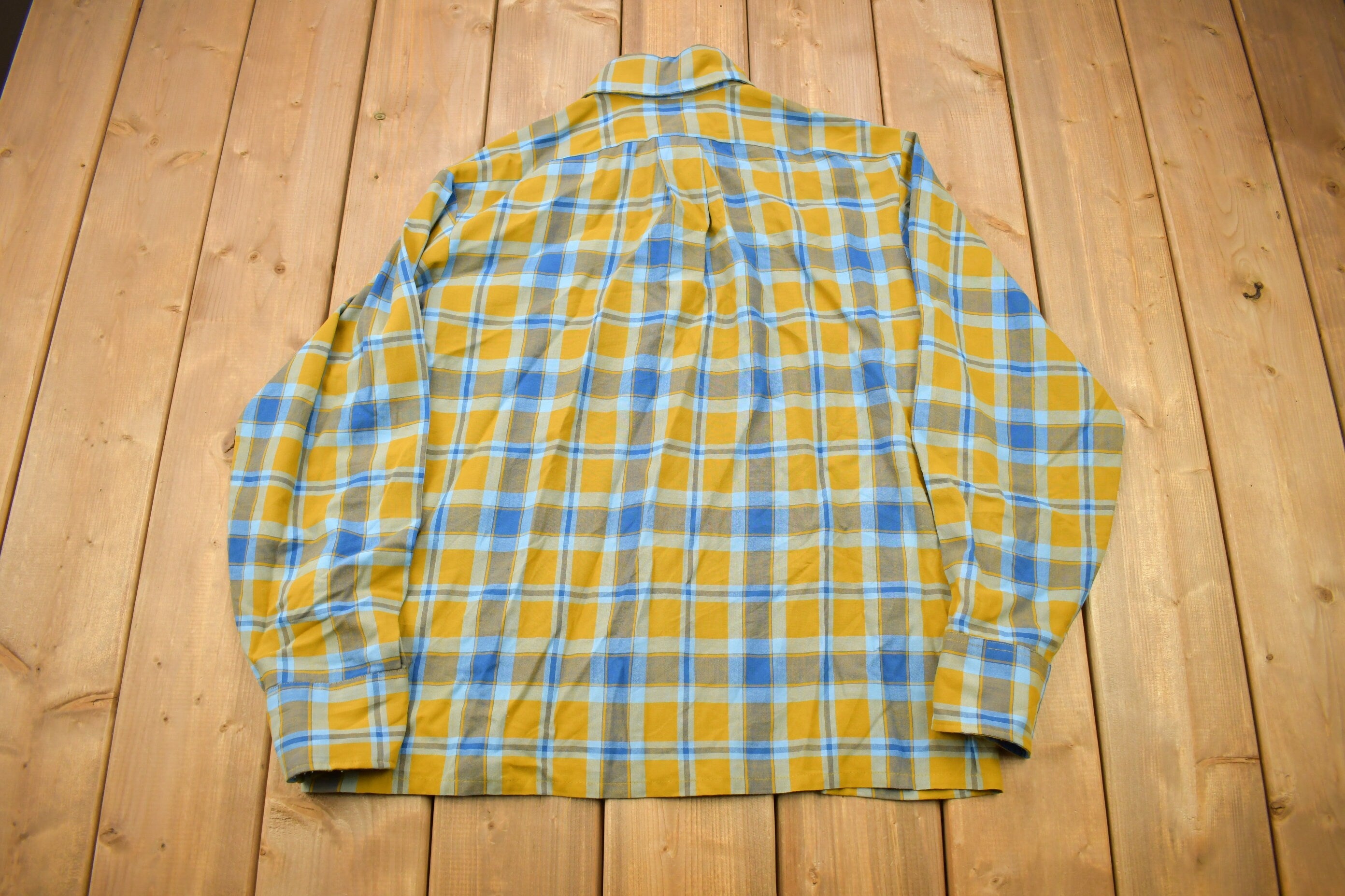 Vintage 1980s Brent Plaid Flannel Button Up Shirt
