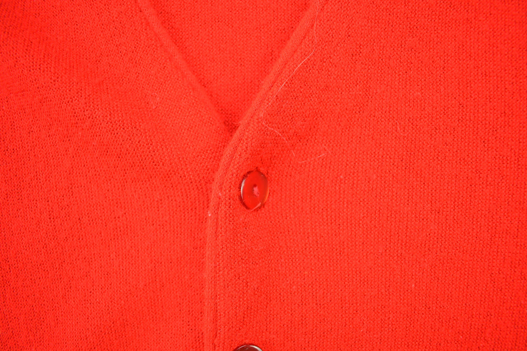 Vintage 1970s JC Penney Red Blank Knitted Cardigan Sweater