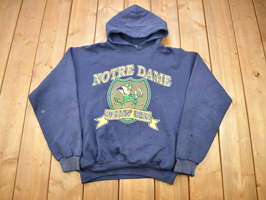 Vintage 1990s University Of Notre Dame Fighting Irish Collegiate Hoodie / NCAA Sweatshirt / Sportswear / Americana / Made In USA