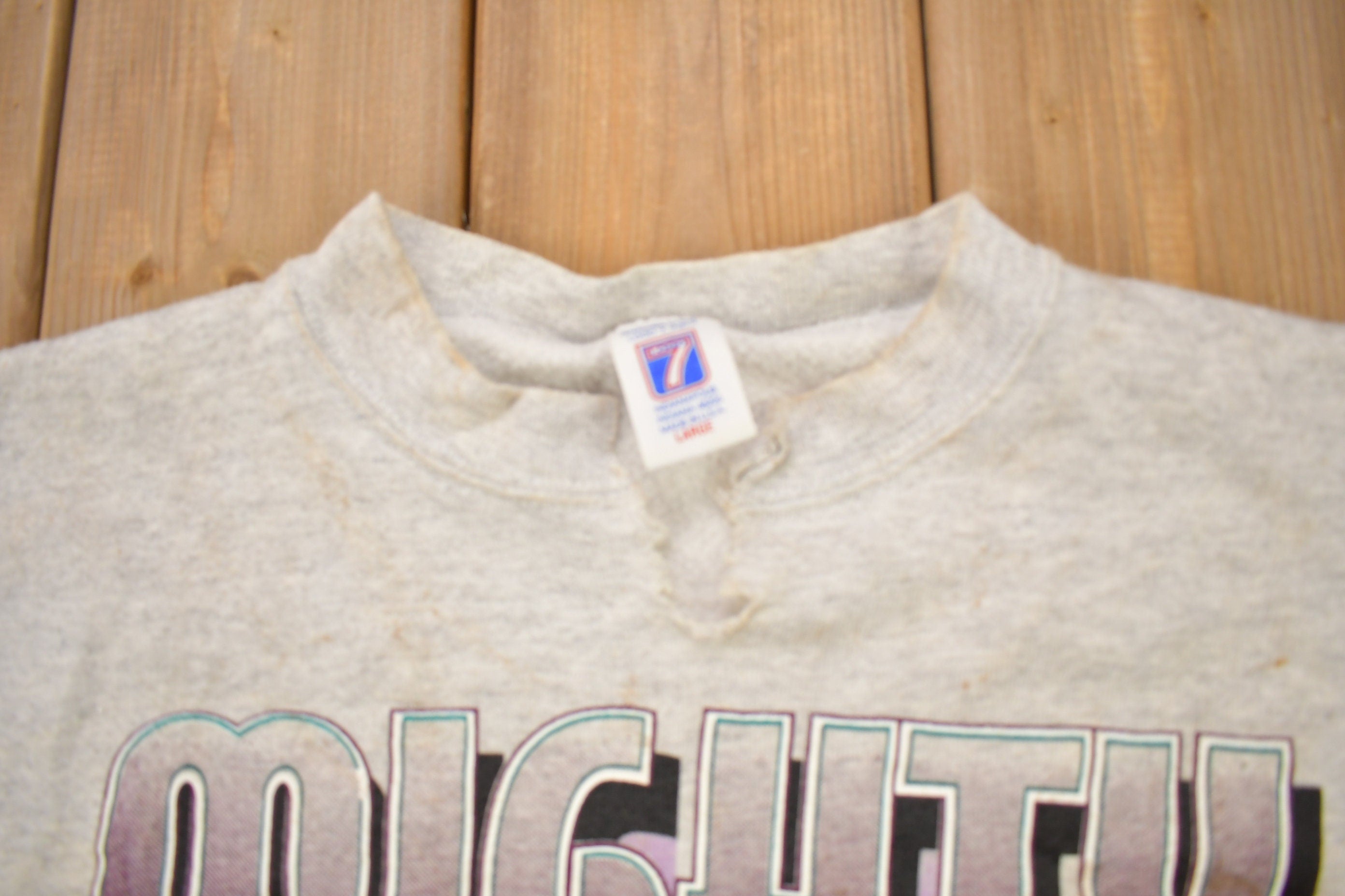 Vintage 1990s Mighty Ducks Of Anaheim NHL Logo 7 Crewneck Sweatshirt