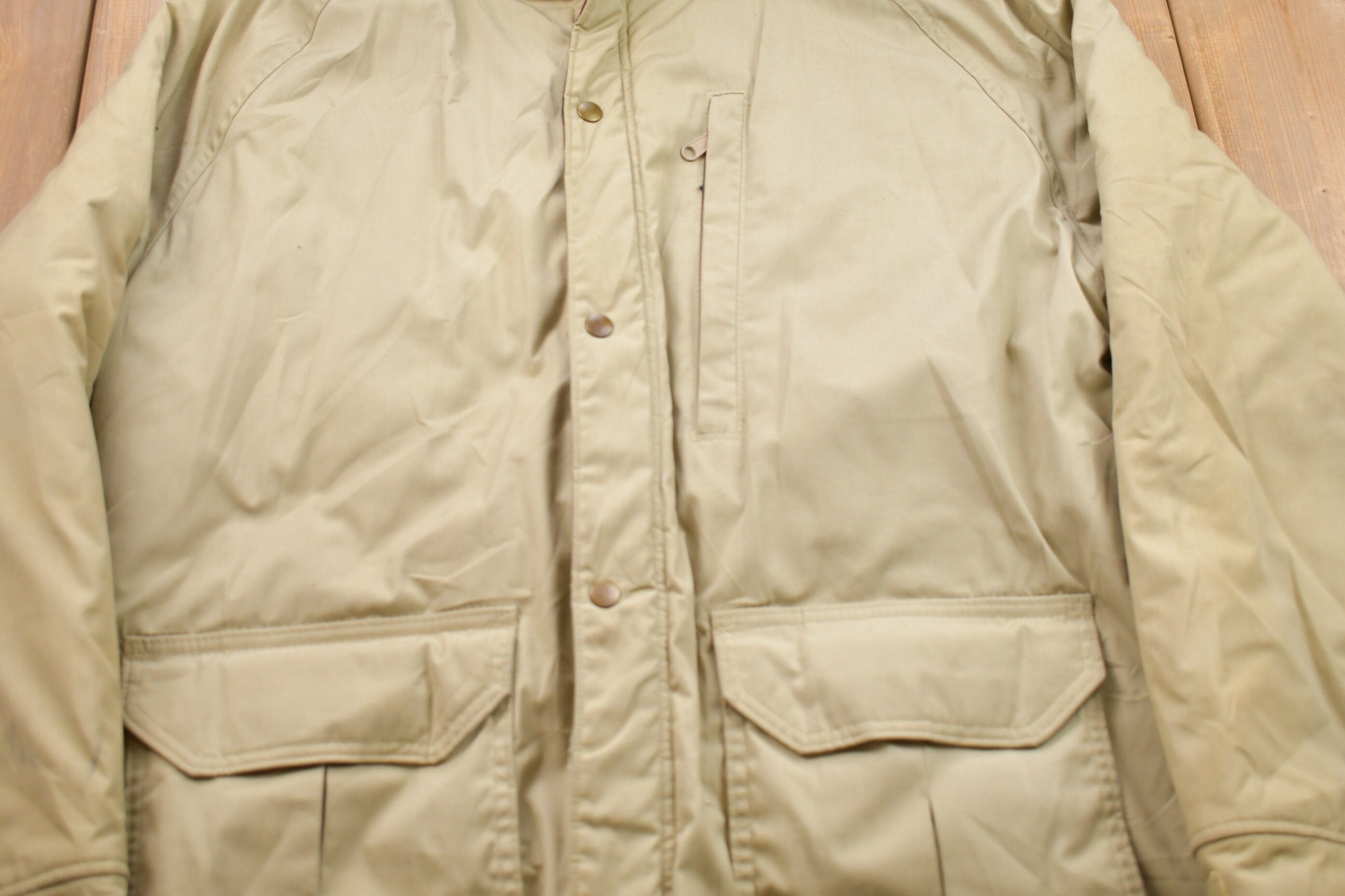 Vintage 1980s Woolrich Wool Puffer Fur Jacket