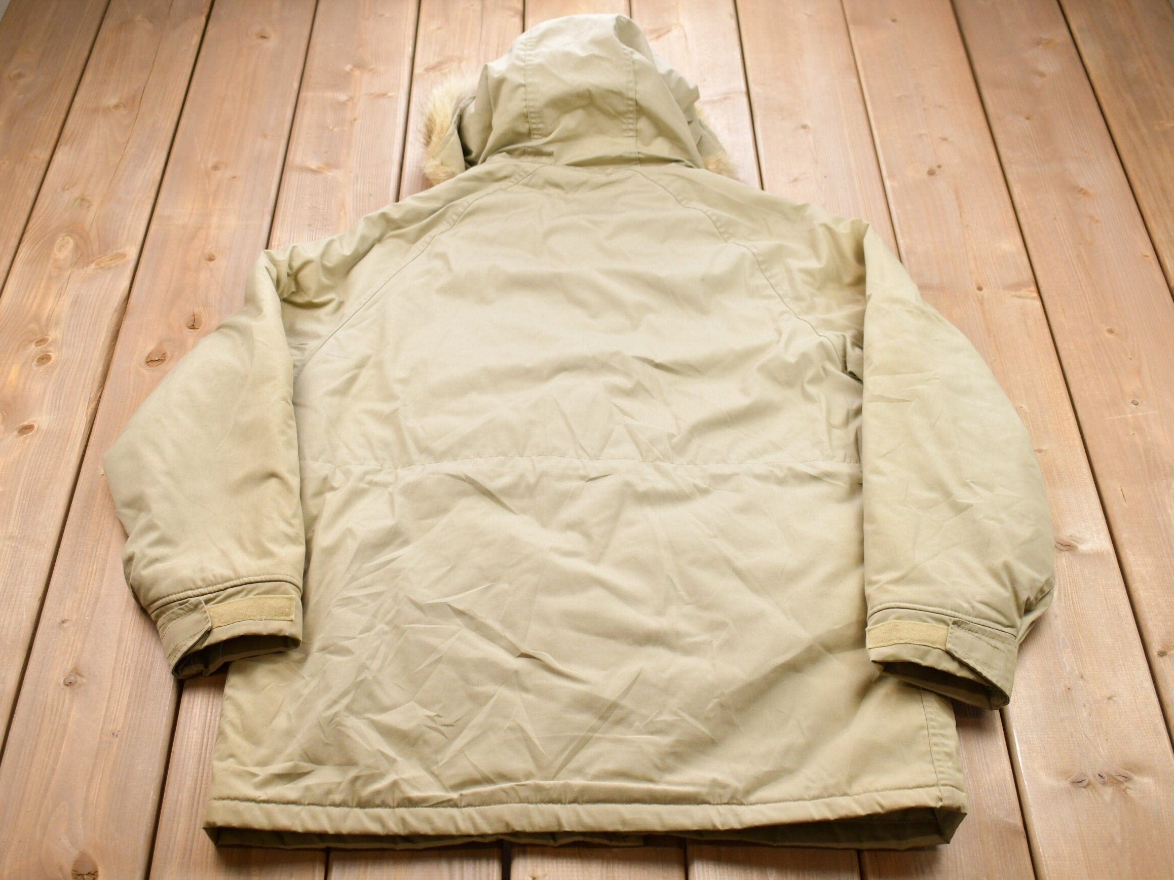 Vintage 1980s Woolrich Wool Puffer Fur Jacket