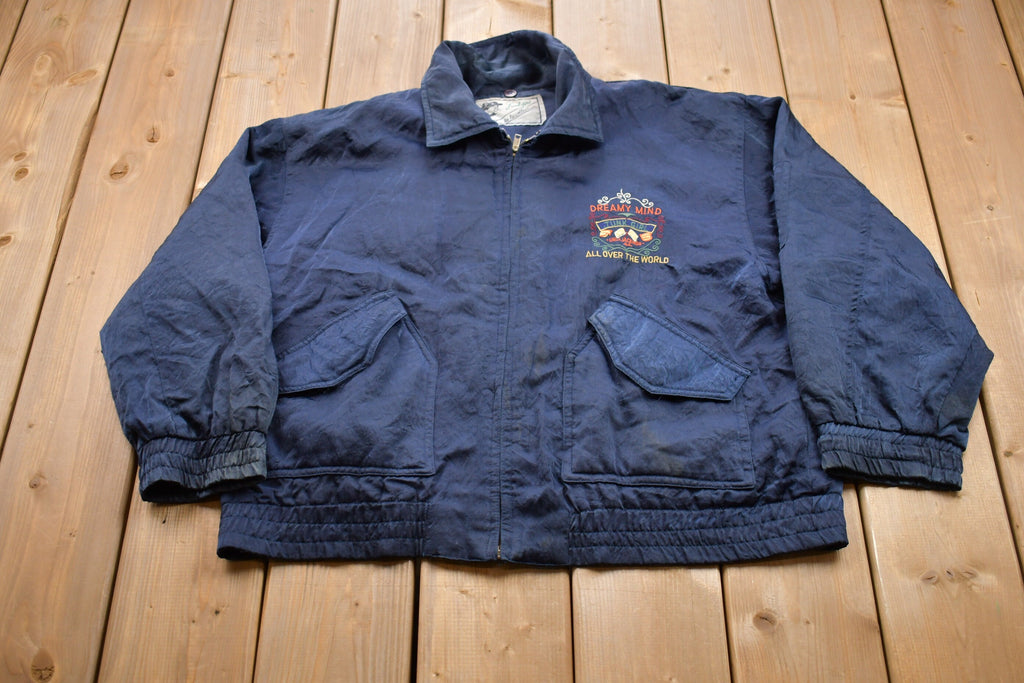 Vintage 1990s Junk Girl Flight Jacket  Flight Coat  Athletic Spring Summer Sportswear  Streetwear  Athleisure  Windbreaker