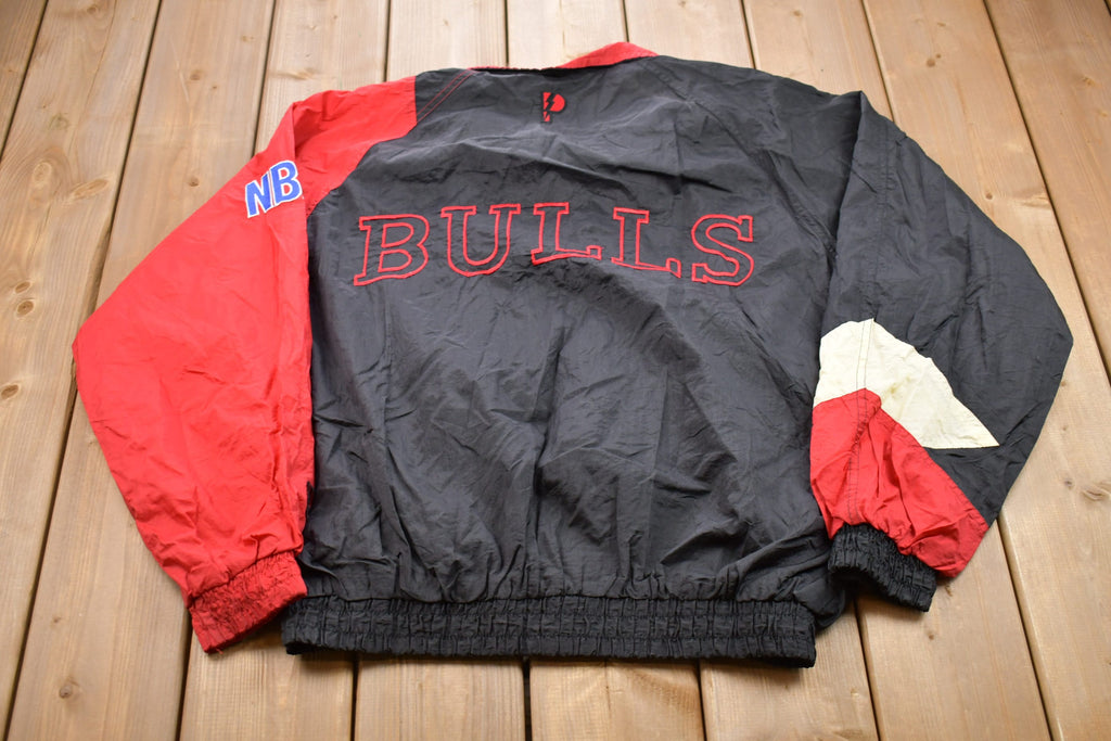 Vintage 1990s Chicago Bulls NBA Pro Player Abstract Windbreaker Jacket