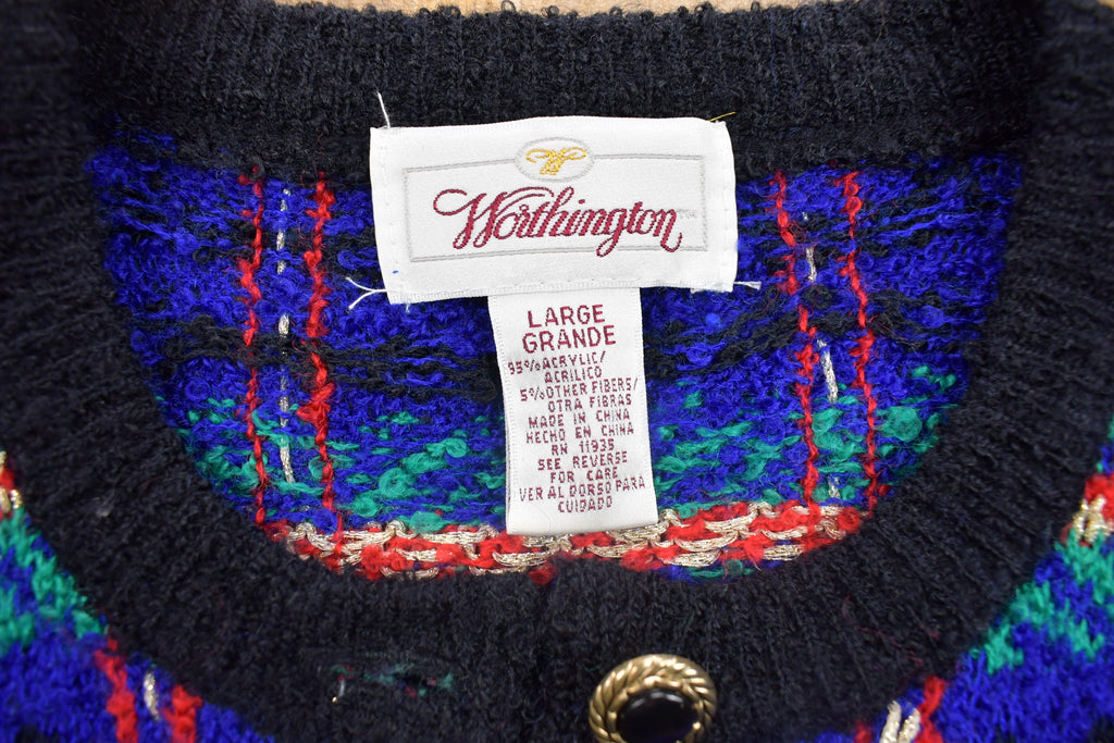 Vintage 1980s Worthington Button Up Knitted Cardigan Sweater