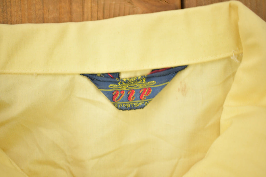 Vintage 1970s VIP Sportswear Blank Yellow Windbreaker Jacket