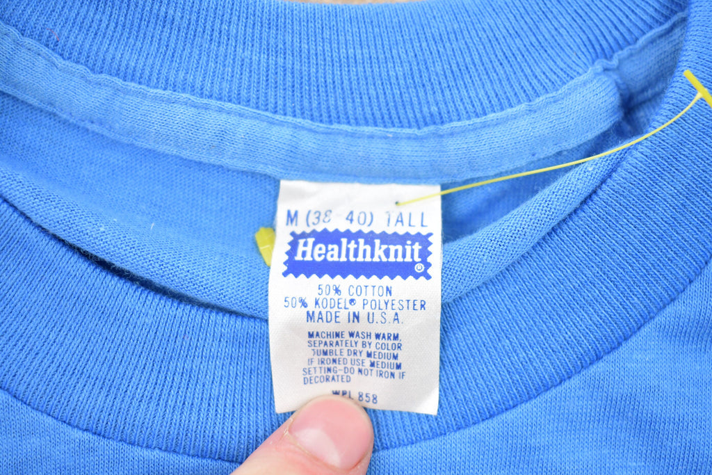 Vintage 1970s Health Knit Blue Basic T-Shirt