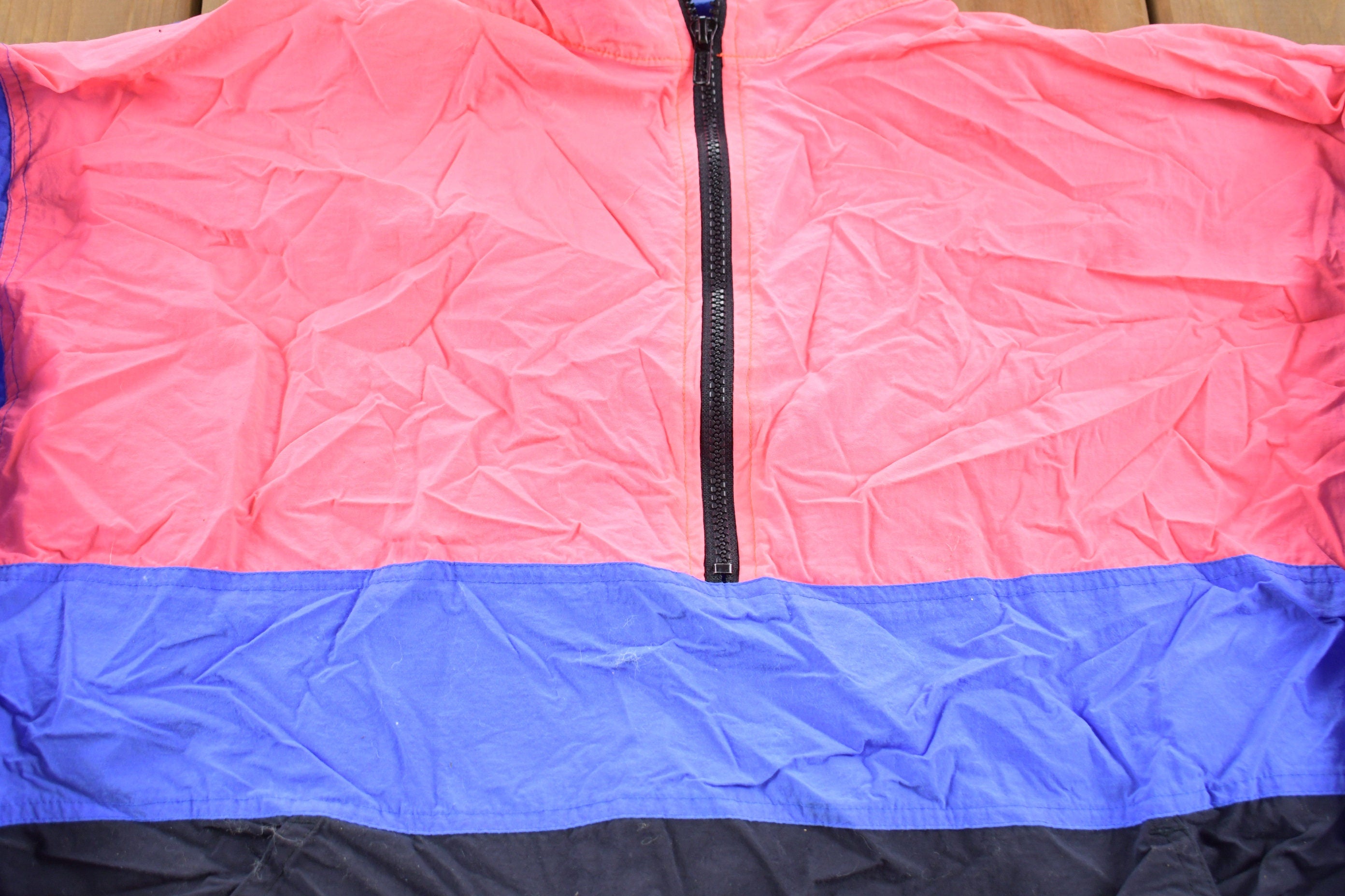 Vintage 1980s Color Block Half Zip Windbreaker Jacket