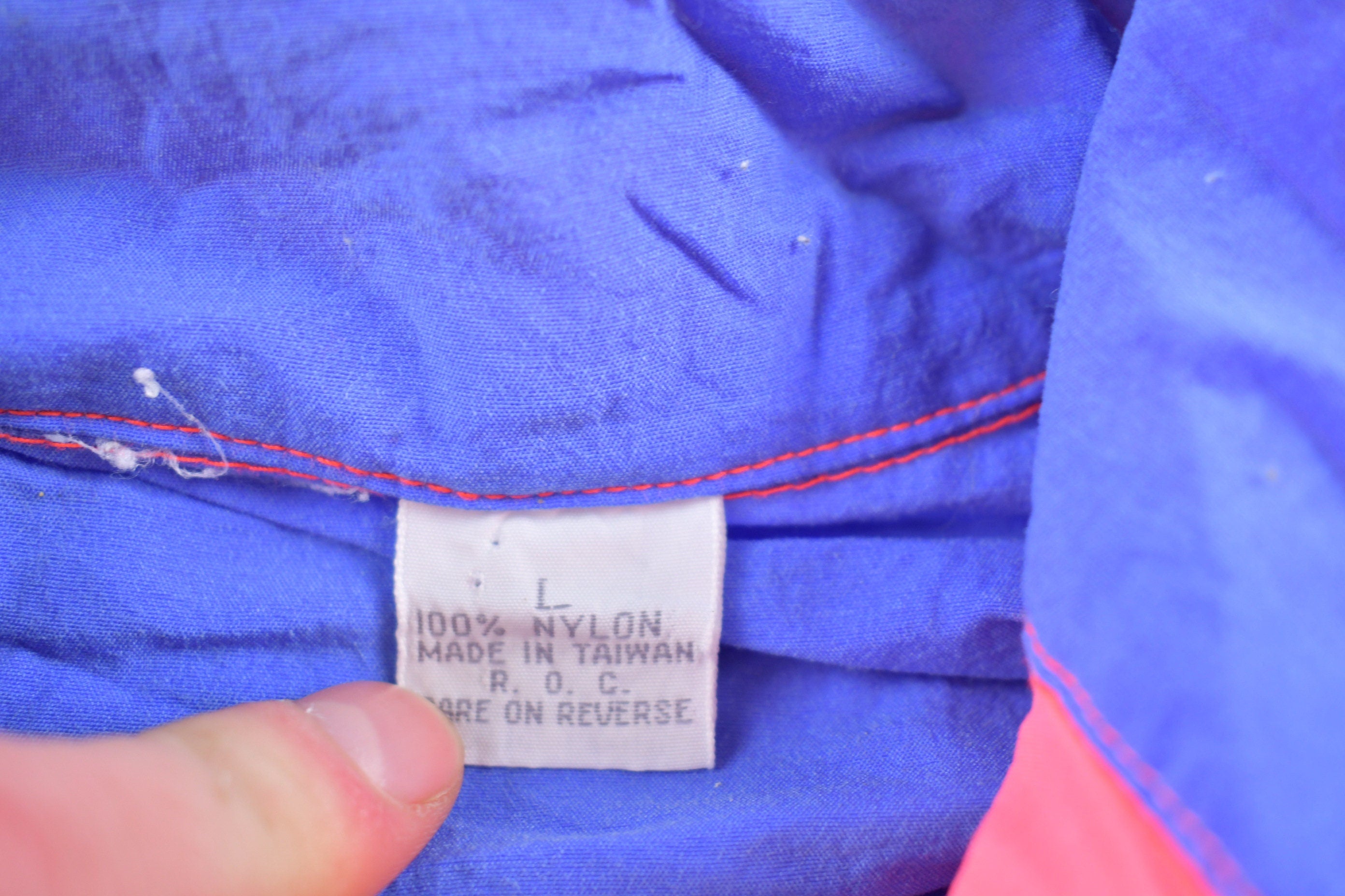 Vintage 1980s Color Block Half Zip Windbreaker Jacket