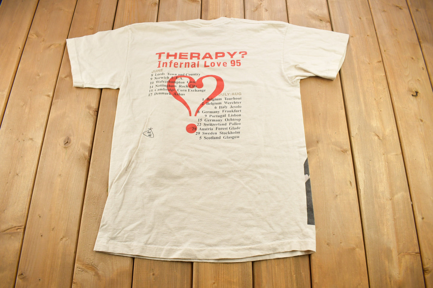 Vintage 1995 Therapy Infernal Love Tour Band T-shirt / Band Tee / Single Stitch / Made in USA / Music Promo / Premium Vintage