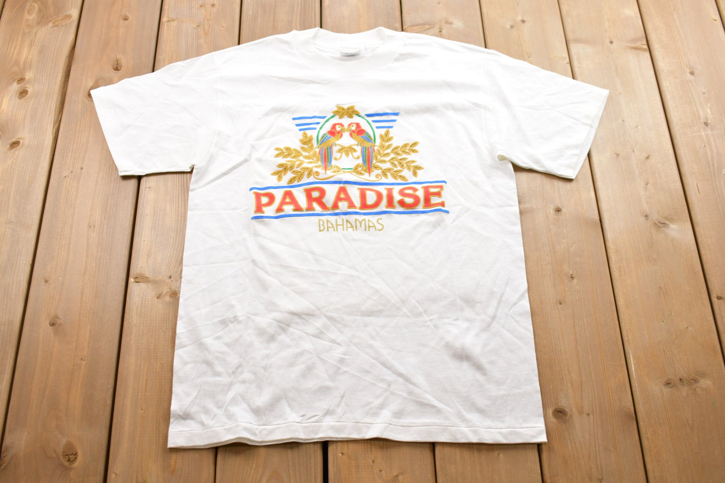 Vintage 1990s Bahamas Paradise Graphic T-Shirt /  80s / 90s / Streetwear Fashion / Made In USA / Vacation Tee / Travel & Tourism