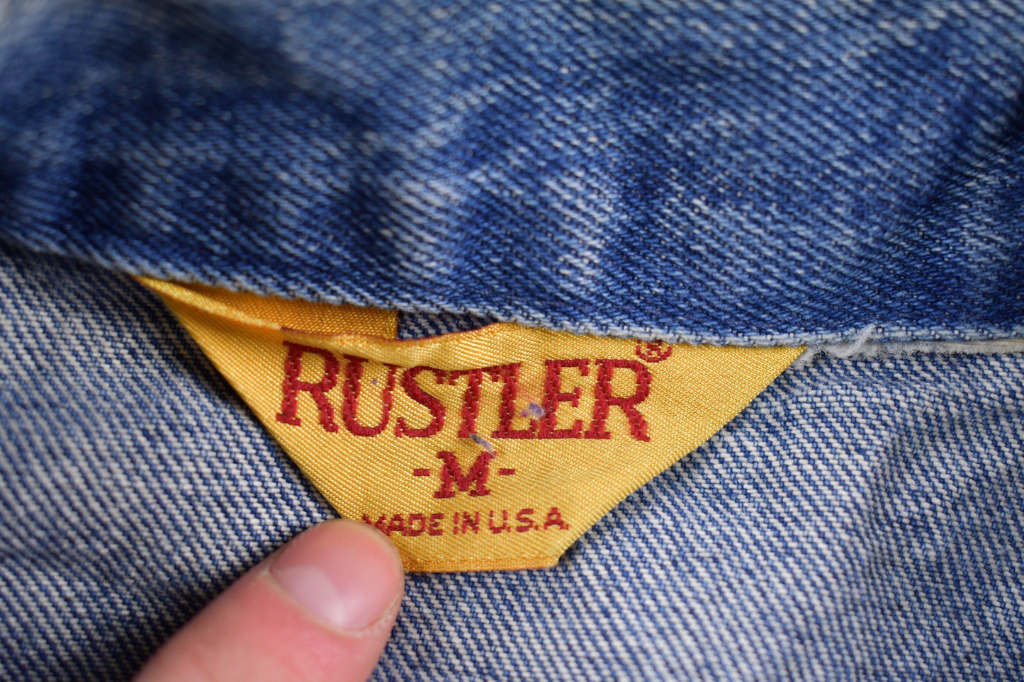 Vintage 1990s Rustler Denim Jean Jacket / Vintage Denim / Streetwear / Vintage Fall Outerwear / Fall Jacket / Rustler Denim / Made In USA