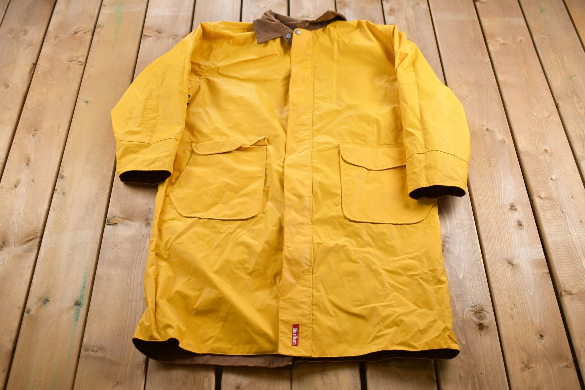 Vintage 1990s Marlboro Reversible Full Length Rain Jacket