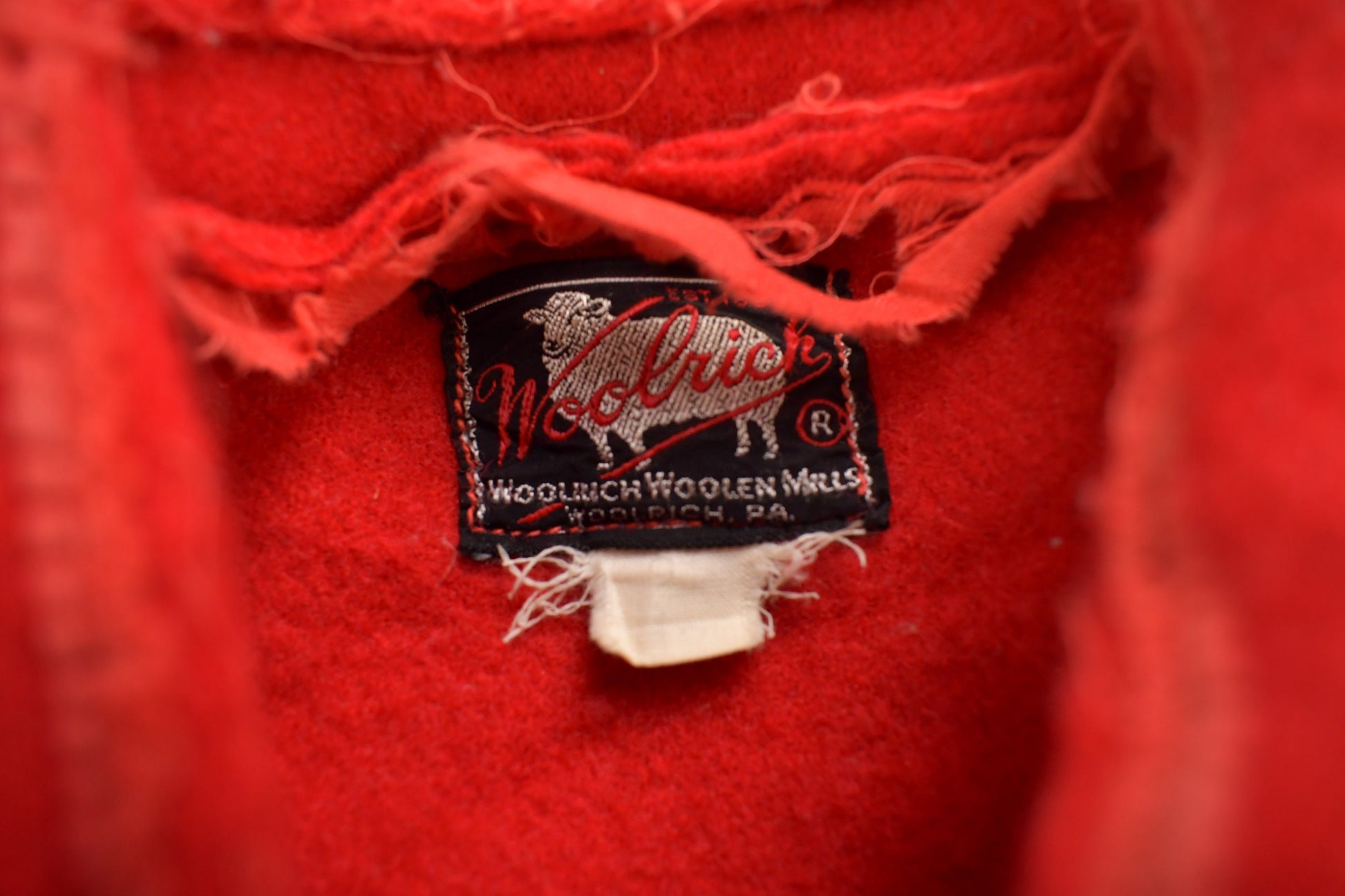 Vintage 1950s Woolrich Red Wool Button Up Shirt