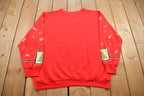 Vintage 1990s "Peace & Joy" Christmas All Over Print Crewneck Sweatshirt