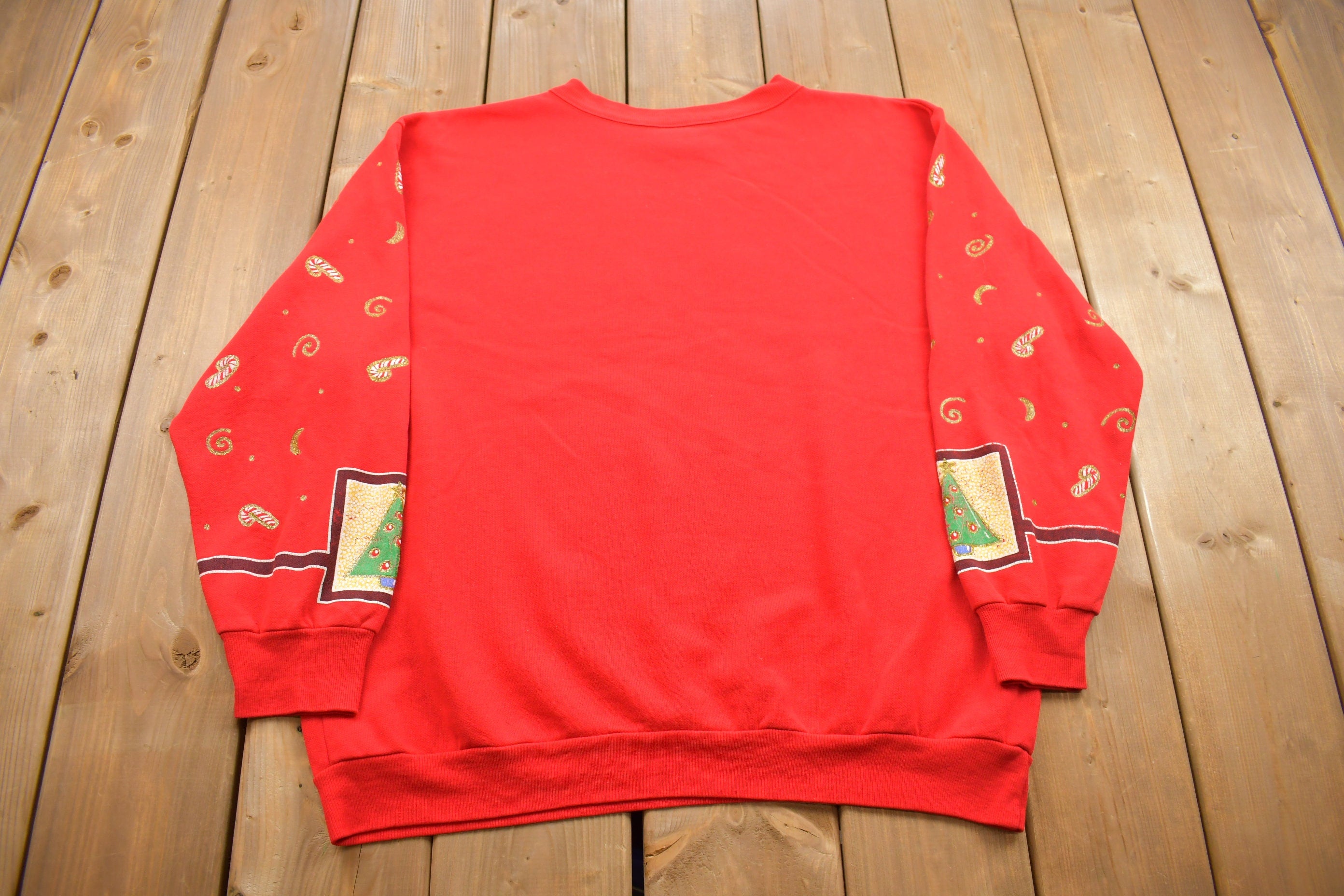 Vintage 1990s "Peace & Joy" Christmas All Over Print Crewneck Sweatshirt