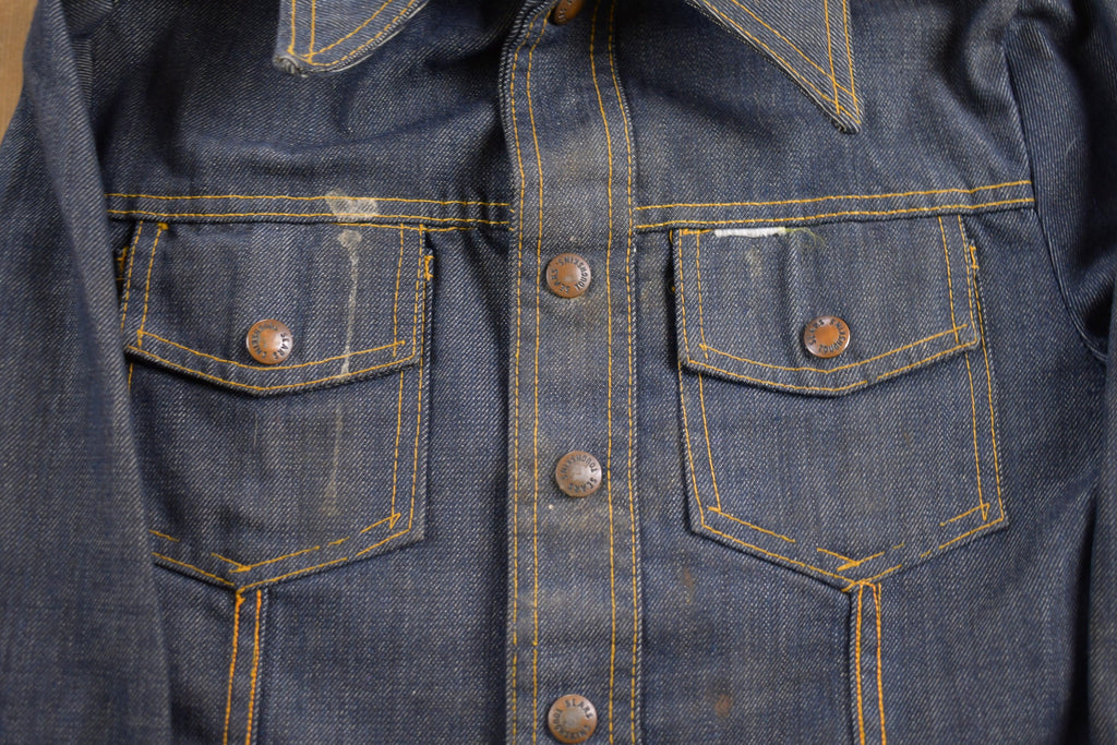 Vintage 1970s Sears Denim Dog Embroidered Jean Jacket