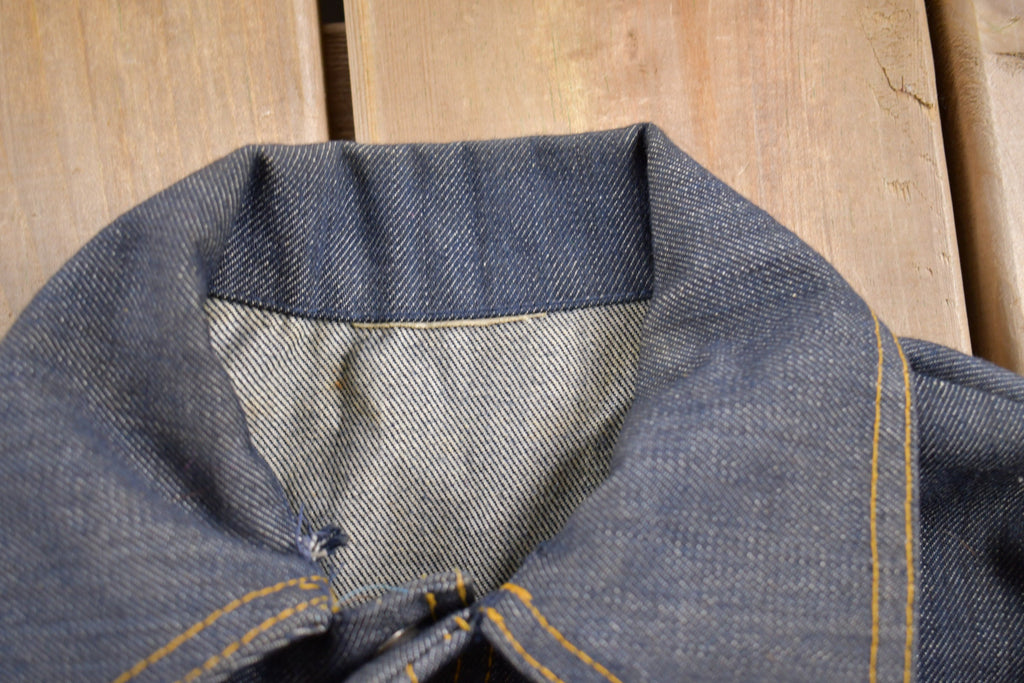 Vintage 1970s Sears Denim Dog Embroidered Jean Jacket