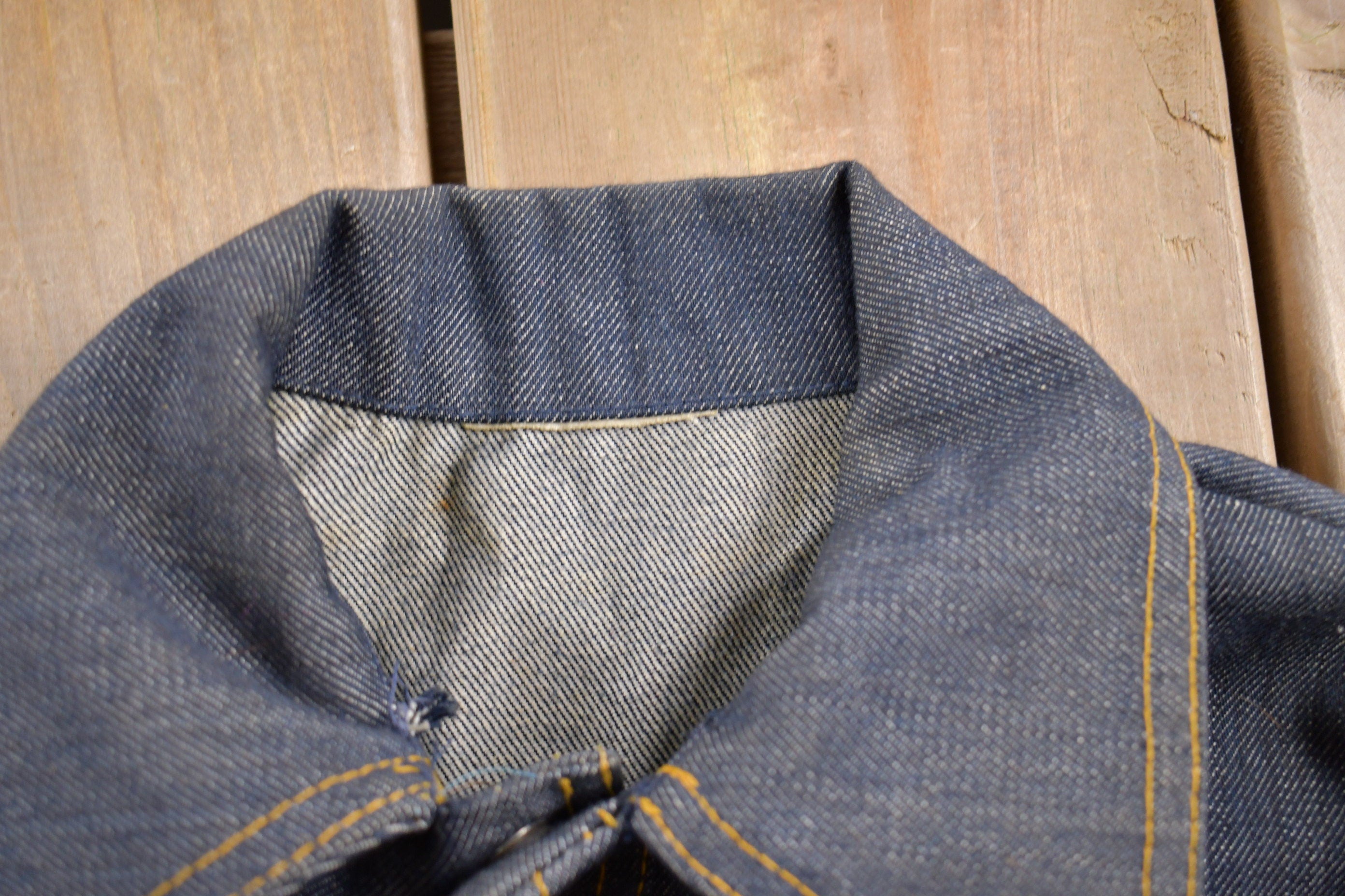 Vintage 1970s Sears Denim Dog Embroidered Jean Jacket
