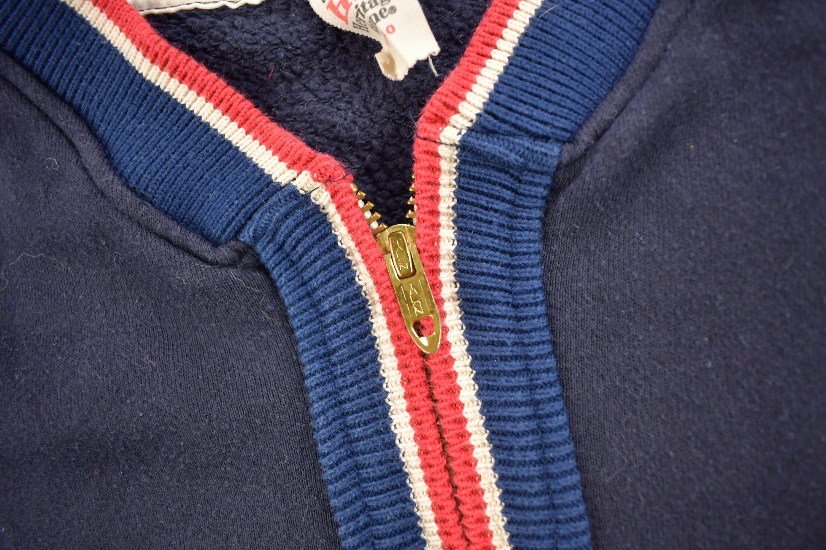 Vintage 1950s Union Made Heritage Stone Zip Up Sweater