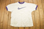 Vintage 1990s Nike Big Swoosh Graphic Ringer T-Shirt