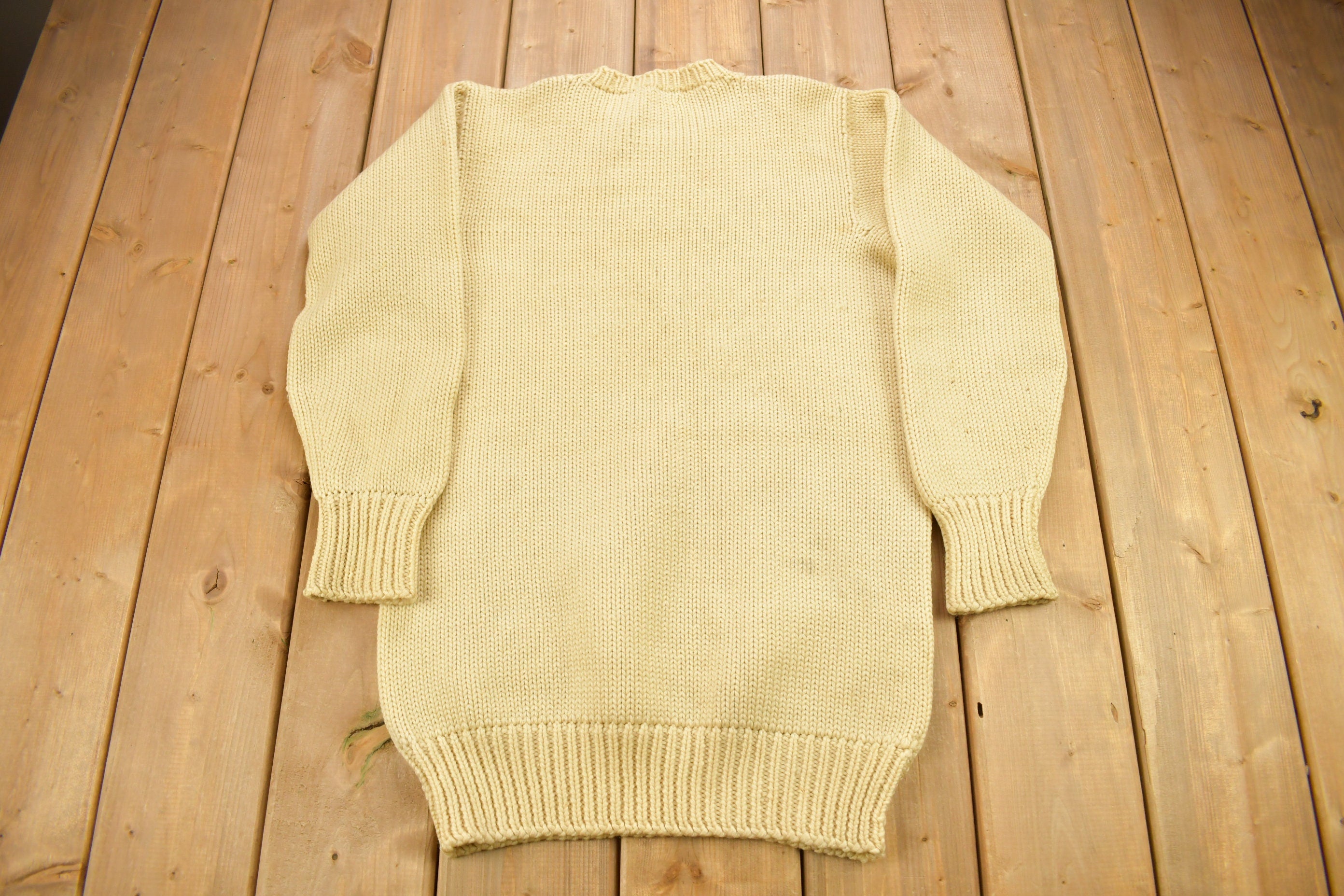 Vintage 1940s 100% Wool Collegiate Knit Crewneck Sweater