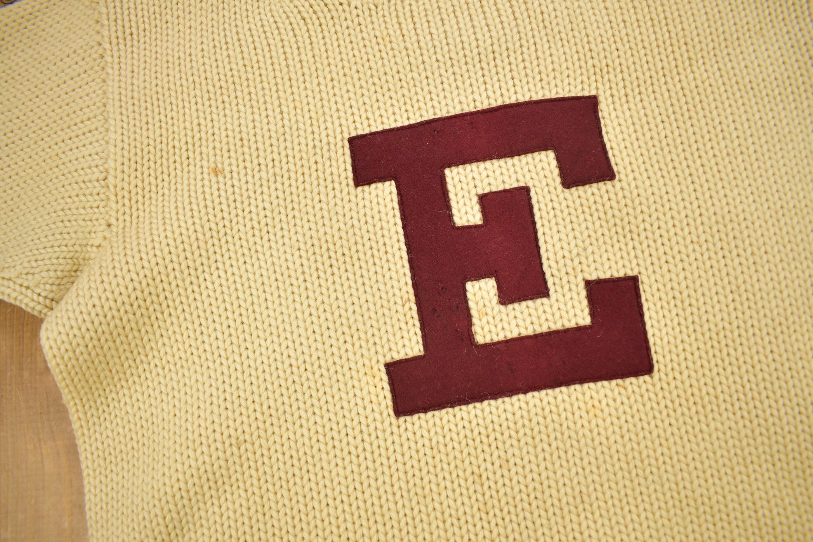 Vintage 1940s 100% Wool Collegiate Knit Crewneck Sweater