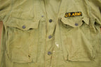 Vintage 1940s US Army Military Green Button Up Shirt
