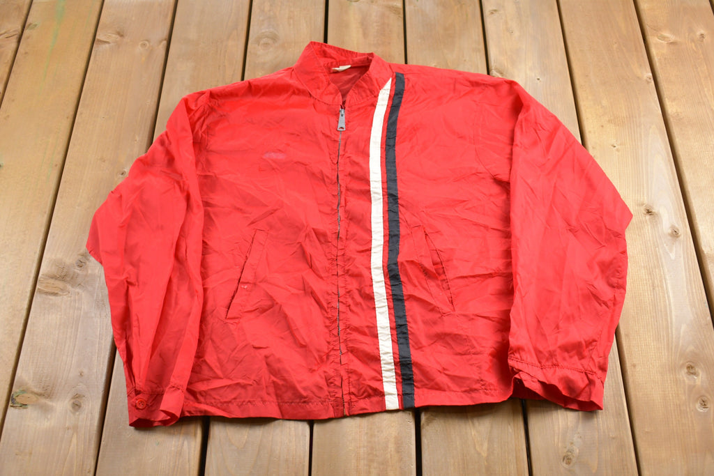 Vintage 1970s Striped Sportswear Racing Windbreaker Jacket 70s Jacket