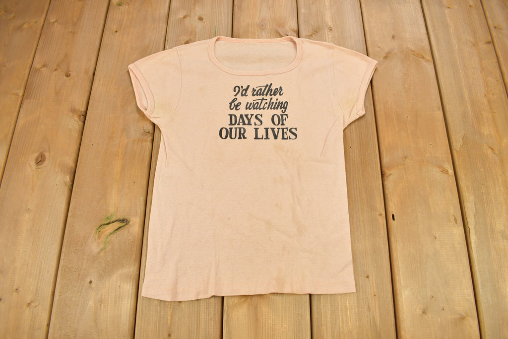 Vintage 1960s Days Of Our Lives Graphic Ringer T Shirt