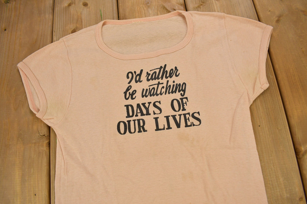 Vintage 1960s Days Of Our Lives Graphic Ringer T Shirt
