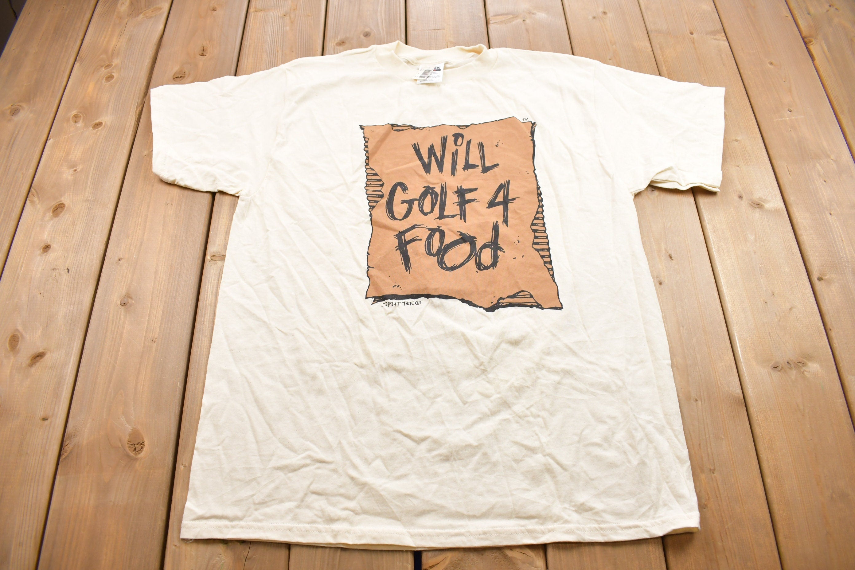 Vintage 1990s "Will Golf 4 Food" Brand New Graphic T Shirt