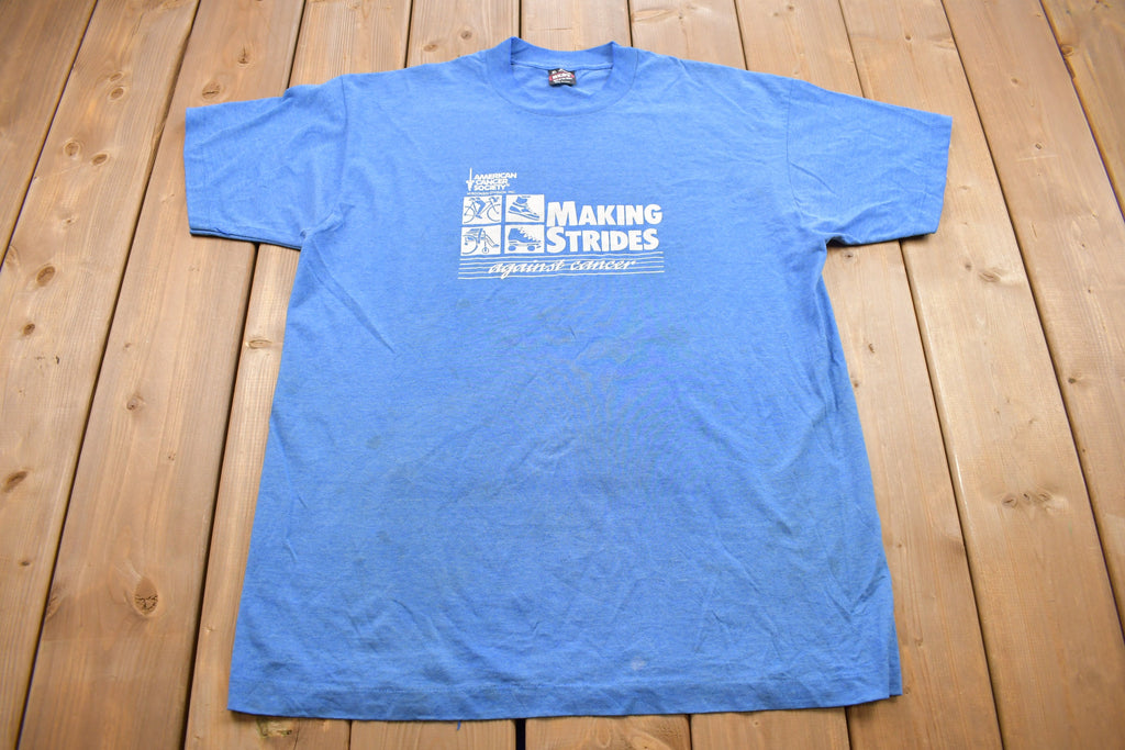 Vintage 1990s "Making strides Against  Cancer" Coca Cola Graphic T Shirt
