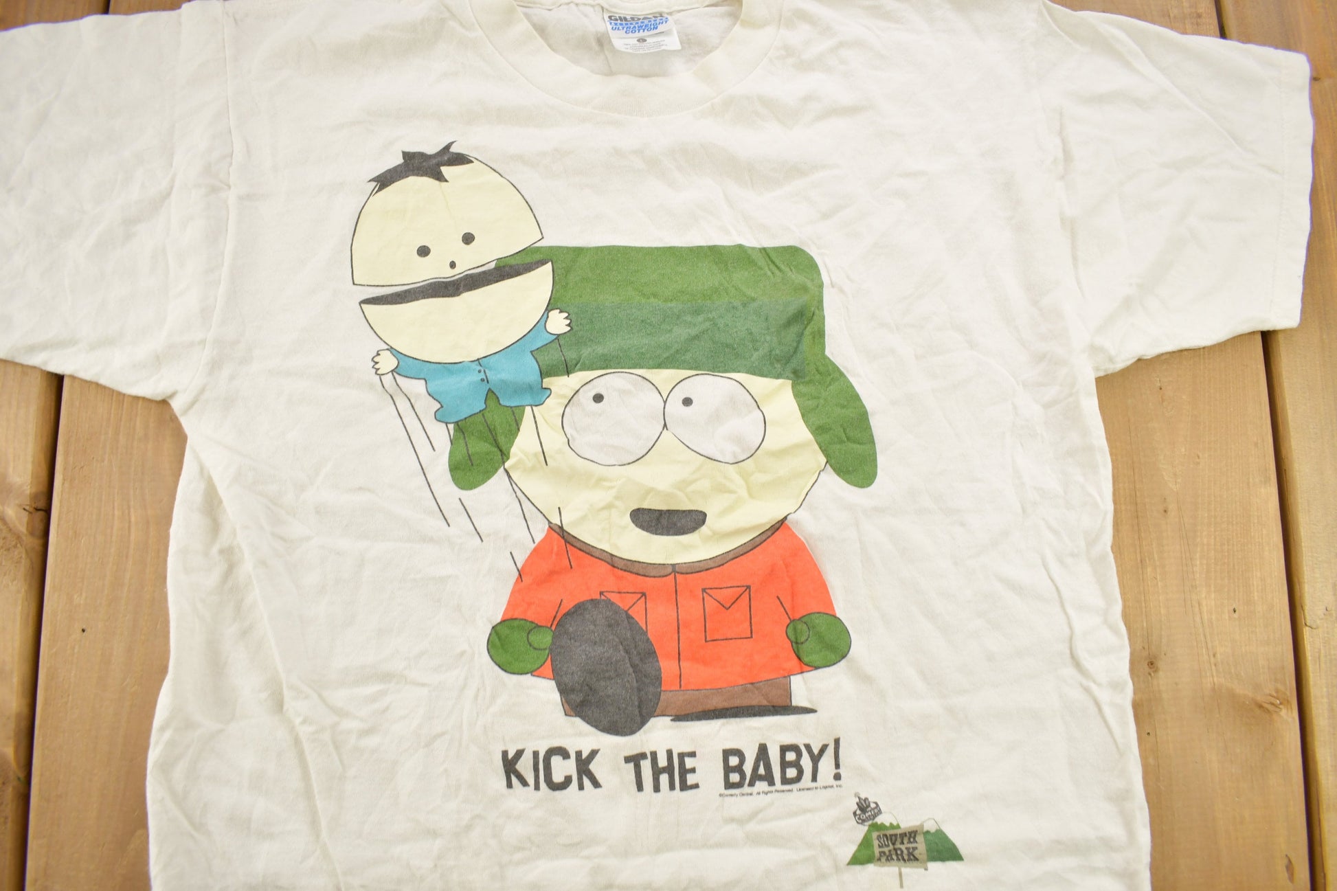Vintage Y2K South Park Kick The Baby Graphic T-Shirt