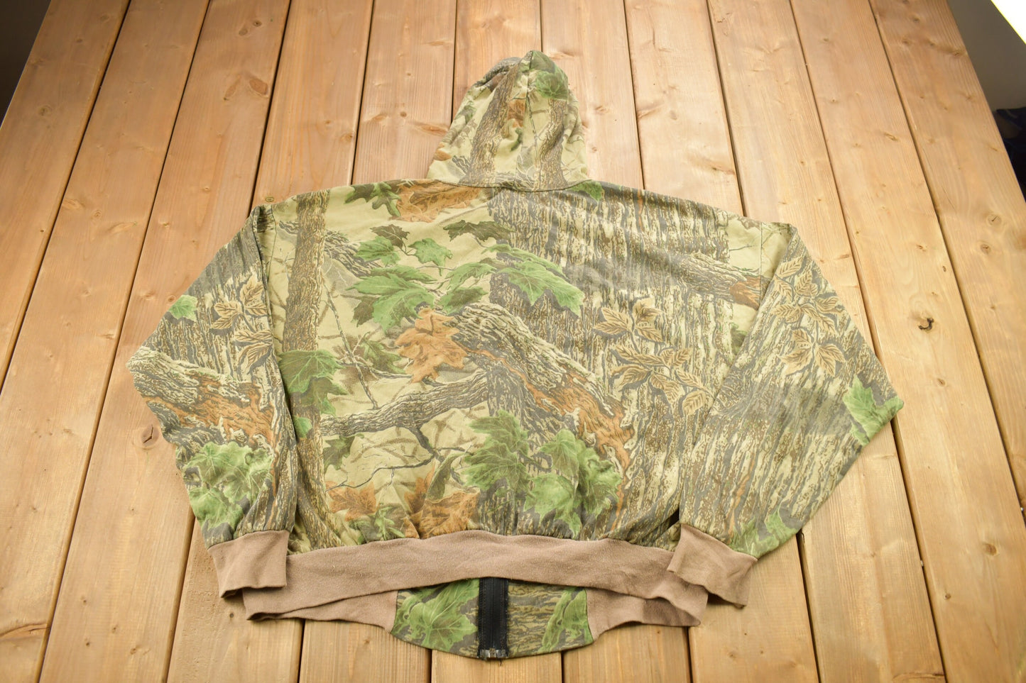 Vintage 1990s Ozark Trail Real Tree Camo Zip Up Hoodie / Outdoorsman / Vintage Sweater / Hunting Sweater / 3XL