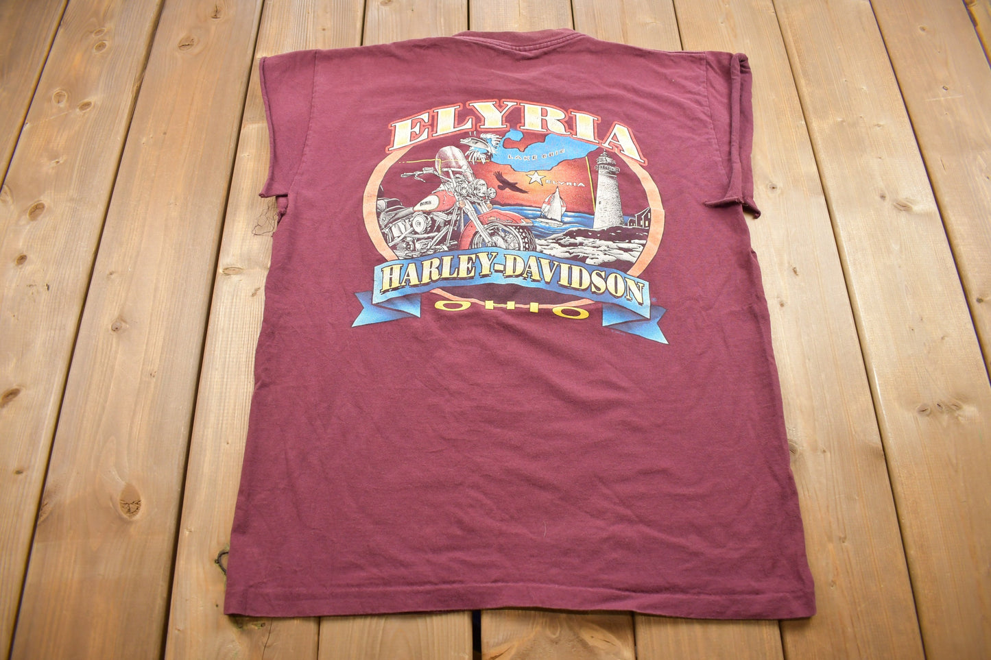 Vintage 1998 Harley Davidson Elyria Ohio Hand Cut Tank Top / Vintage T Shirt / Streetwear / Rare Vintage / Made In USA