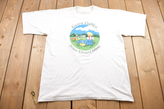 Vintage 1990s Green Gables PEI Souvenir T Shirt / Streetwear / Rare Vintage / Small Stain / Vacation Tee / Travel T Shirt / Made in Canada