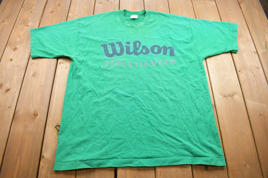 Vintage 1990s Wilson Athletic Wear Graphic T Shirt / Large Clothing / Streetwear / Rare Vintage / Single Stitch / Made In USA