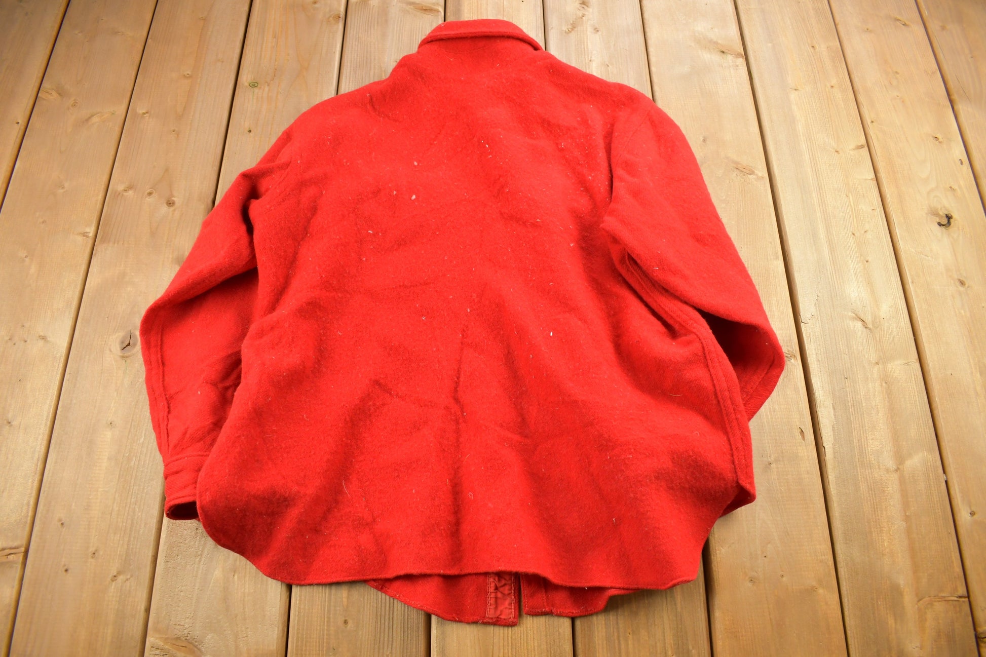 Vintage 1950s Woolrich Red Wool Button Up Shirt