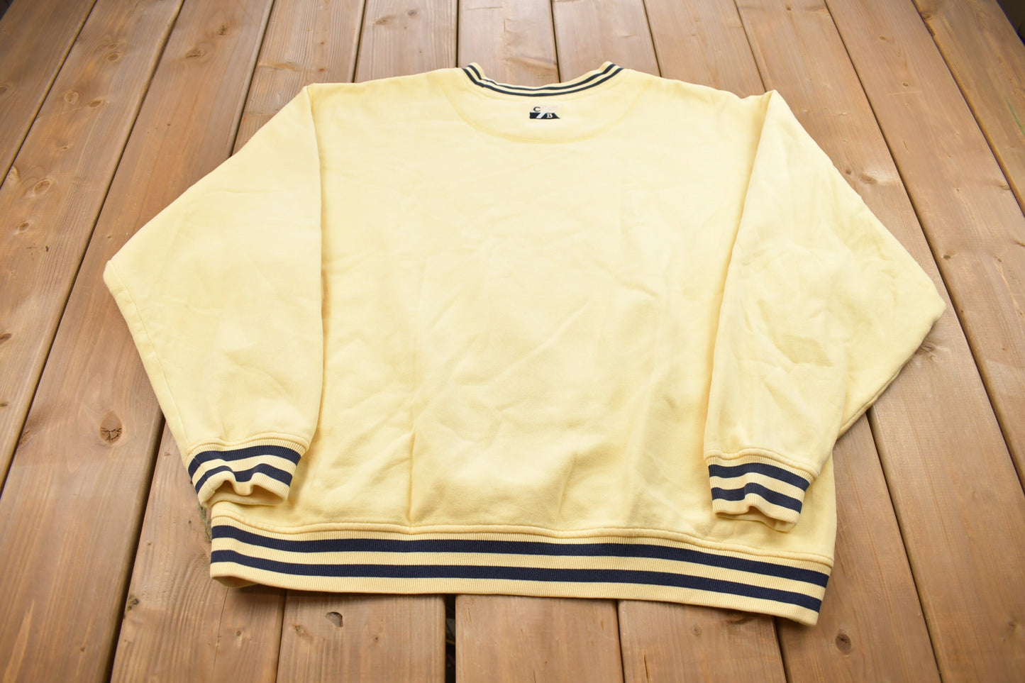 Vintage 1990s Cutter and Buck Ringer Crewneck Sweatshirt / Stained / 90s Crewneck / Essential / Streetwear / 90s