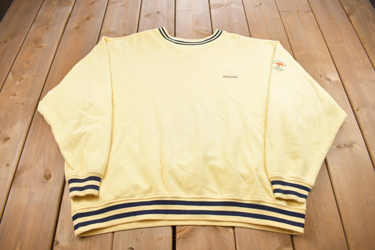 Vintage 1990s Cutter and Buck Ringer Crewneck Sweatshirt / Stained / 90s Crewneck / Essential / Streetwear / 90s