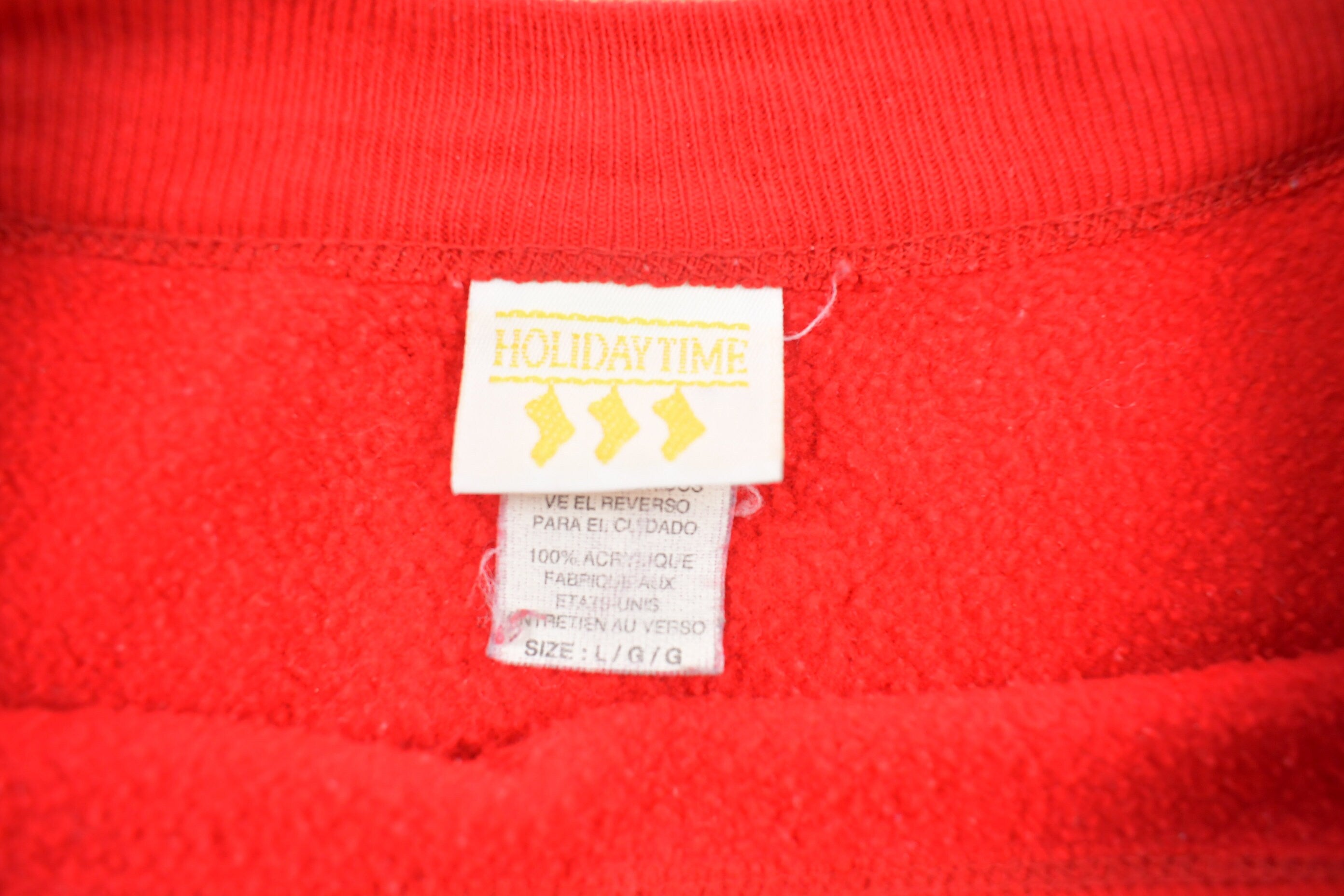 Vintage 1990s "Peace & Joy" Christmas All Over Print Crewneck Sweatshirt