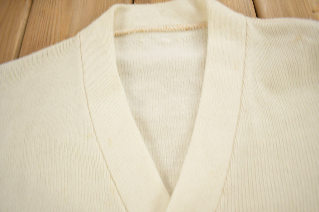 Vintage 1950s FDL Embroidered Collegiate Cardigan Sweater