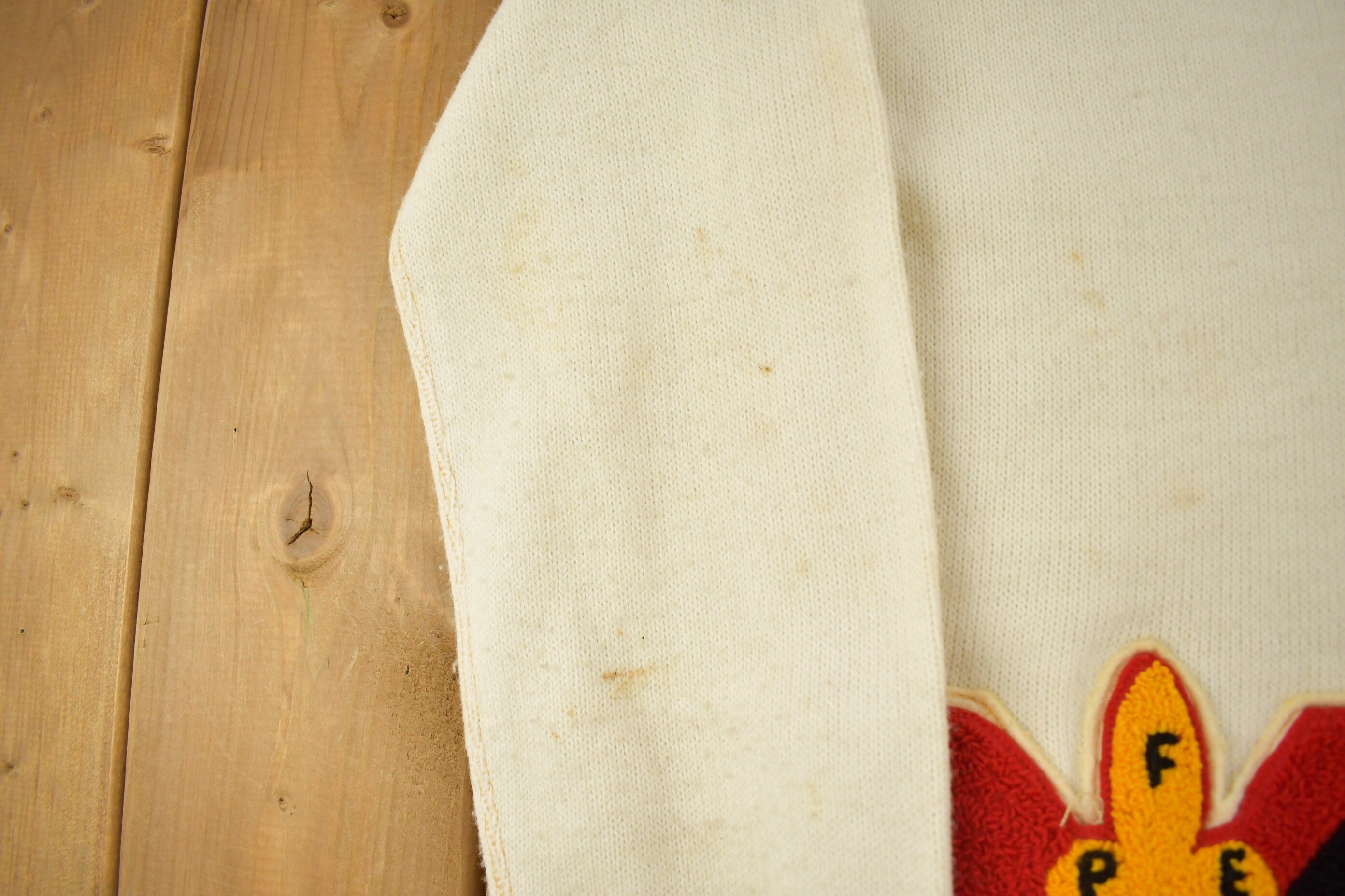 Vintage 1950s FDL Embroidered Collegiate Cardigan Sweater